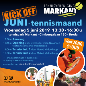Kick off juni tennismaand Kick off juni tennismaand